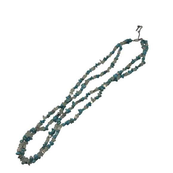 Kenneth Cole New York Jewelry - Kenneth Cole New York Gemstone Multi-Strand Necklace Turquoise & Quartz Pre-Owne